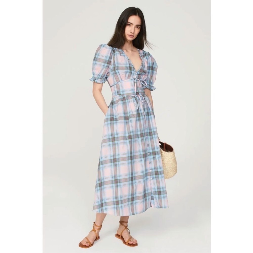 Hill House the Sabrina Dress blue plaid check